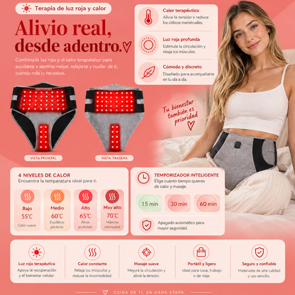 Almohadilla Térmica para Cólicos con Luz Roja y Vibración